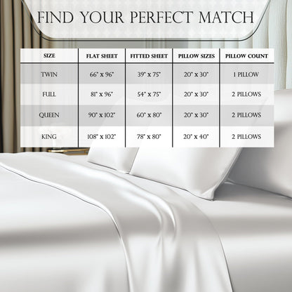 Satin Sheet Set - White