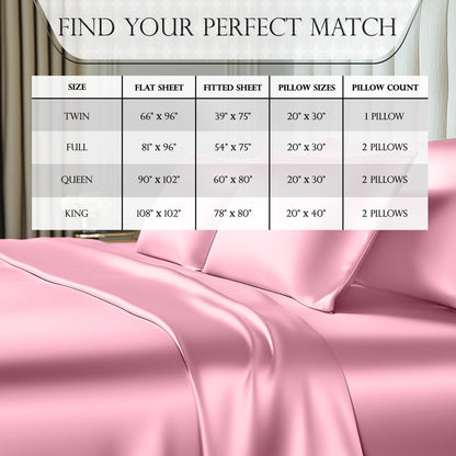 Satin Sheet Set - Pink
