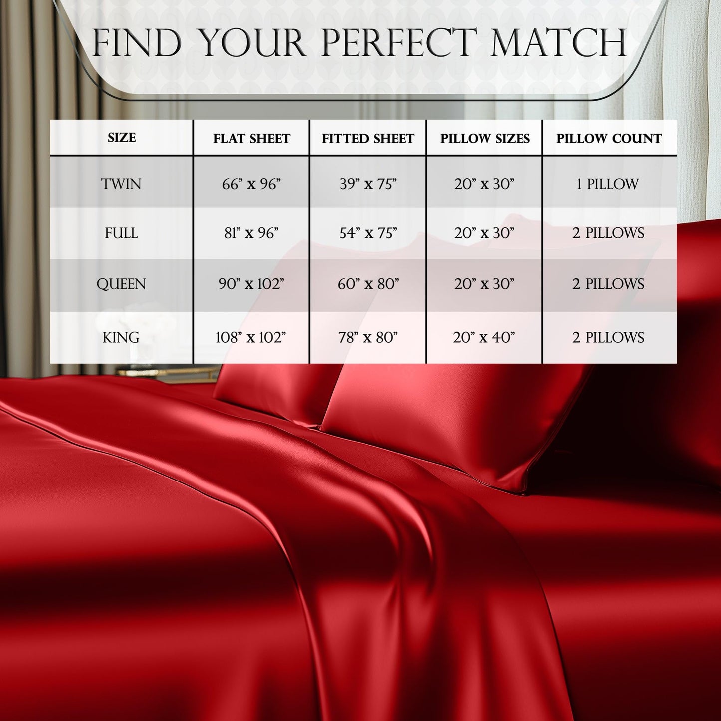 Satin Sheet Set - Red