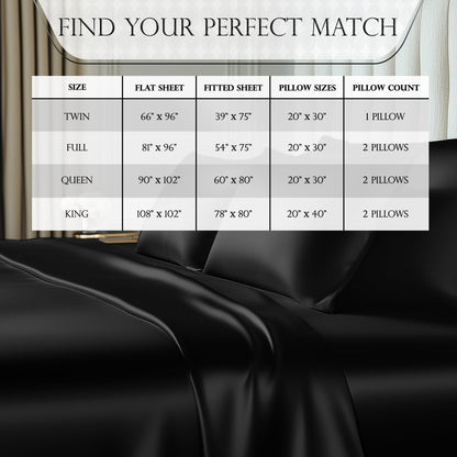 Satin Sheet Set - Black