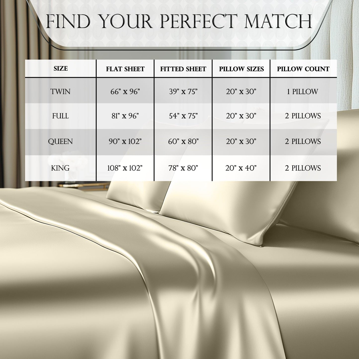 Satin Sheet Set - Champagne