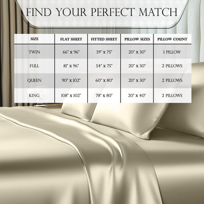 Satin Sheet Set - Champagne