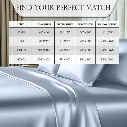 Satin Sheet Set - Baby Blue