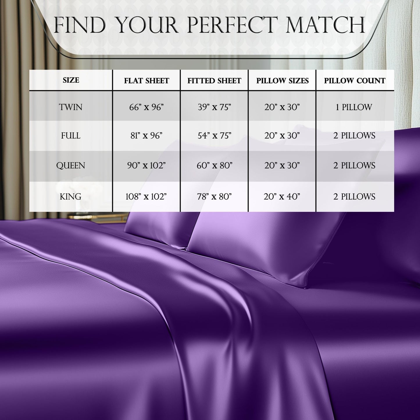 Satin Sheet Set - Purple