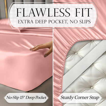 Satin Sheet Set - Blush Pink