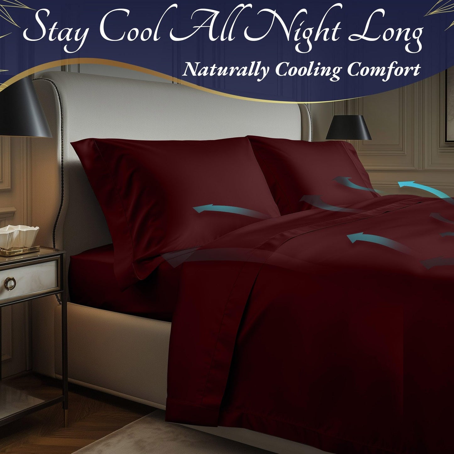 Bamboo Sheet Set - Burgundy