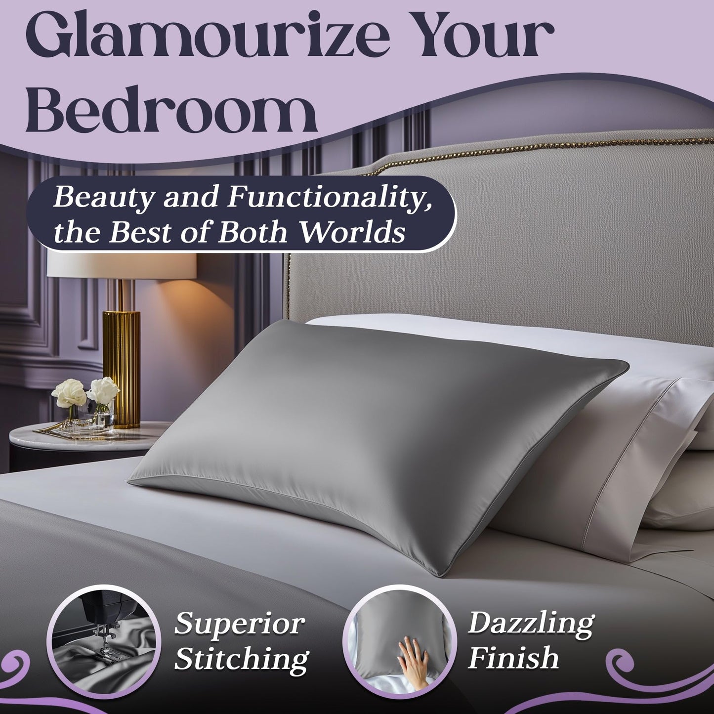 Silk Sleep Pillowcase - Grey