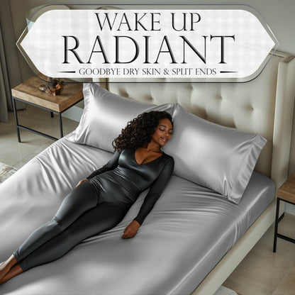 Satin Fitted Sheet - Grey