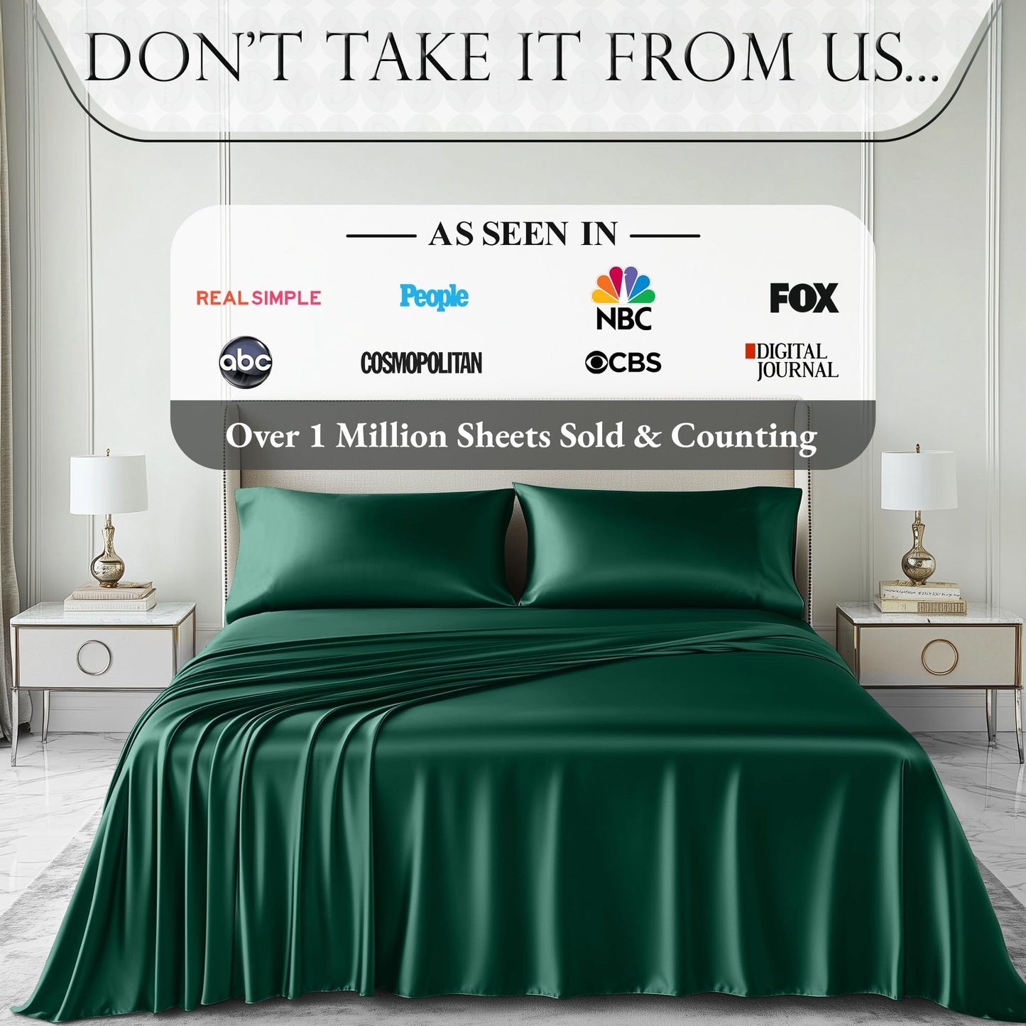 Satin Sheet Set - Dark Green
