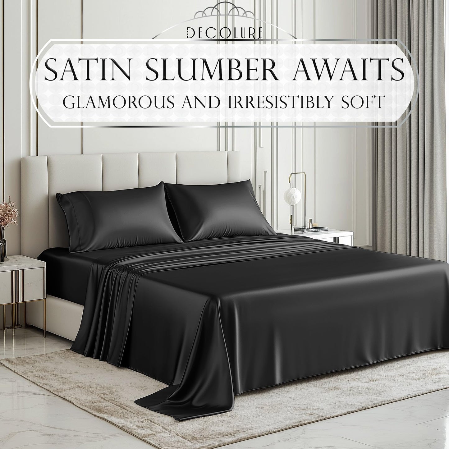 Satin Sheet Set - Stone Grey