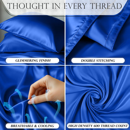 Satin Sheet Set - Blue