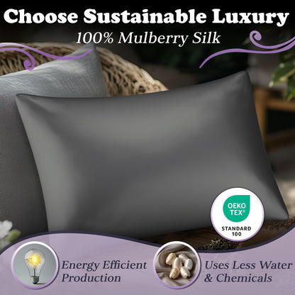 Silk Sleep Pillowcase - Grey