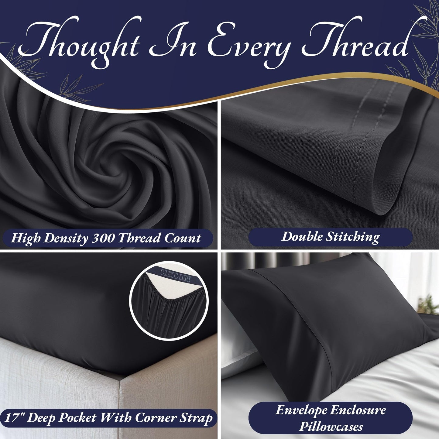 Bamboo Sheet Set - Charcoal