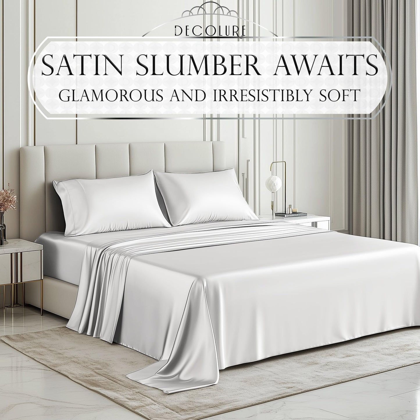 Satin Sheet Set - White
