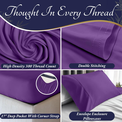 Bamboo Sheet Set - Purple