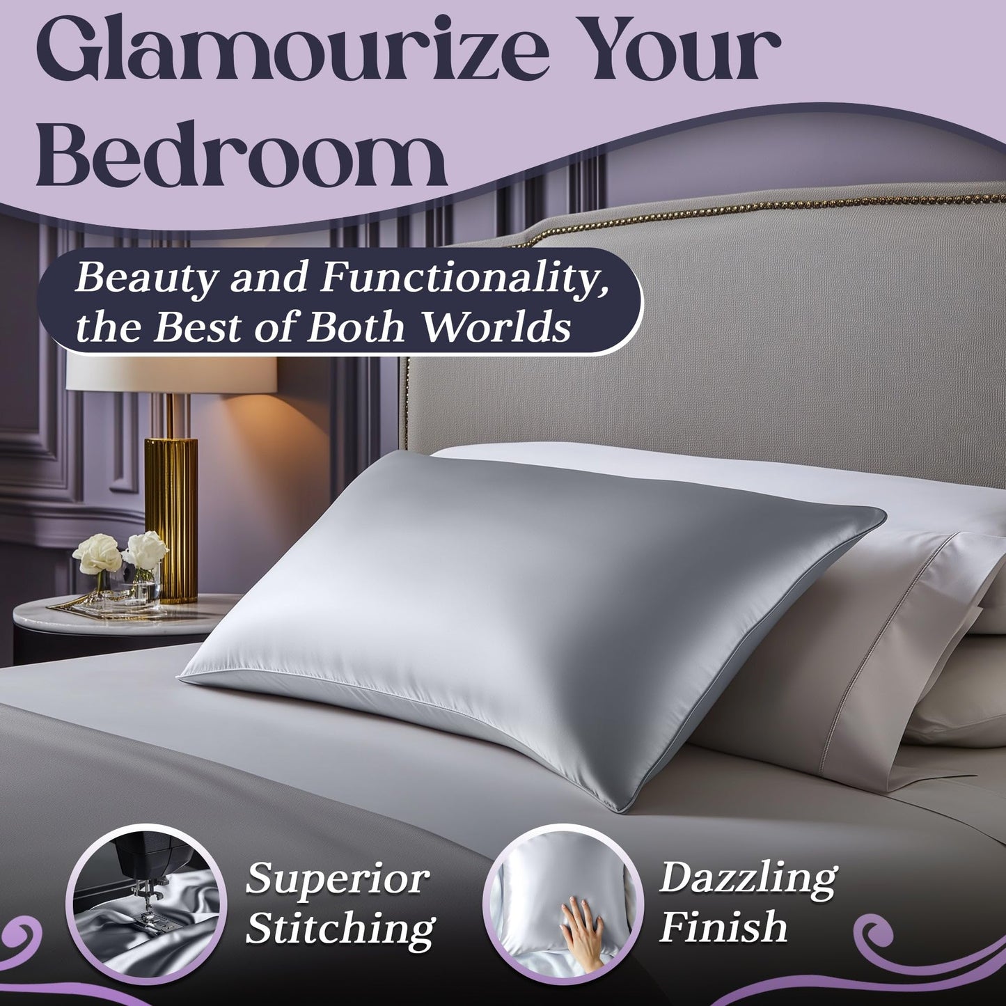 Silk Sleep Pillowcase - Silver Grey