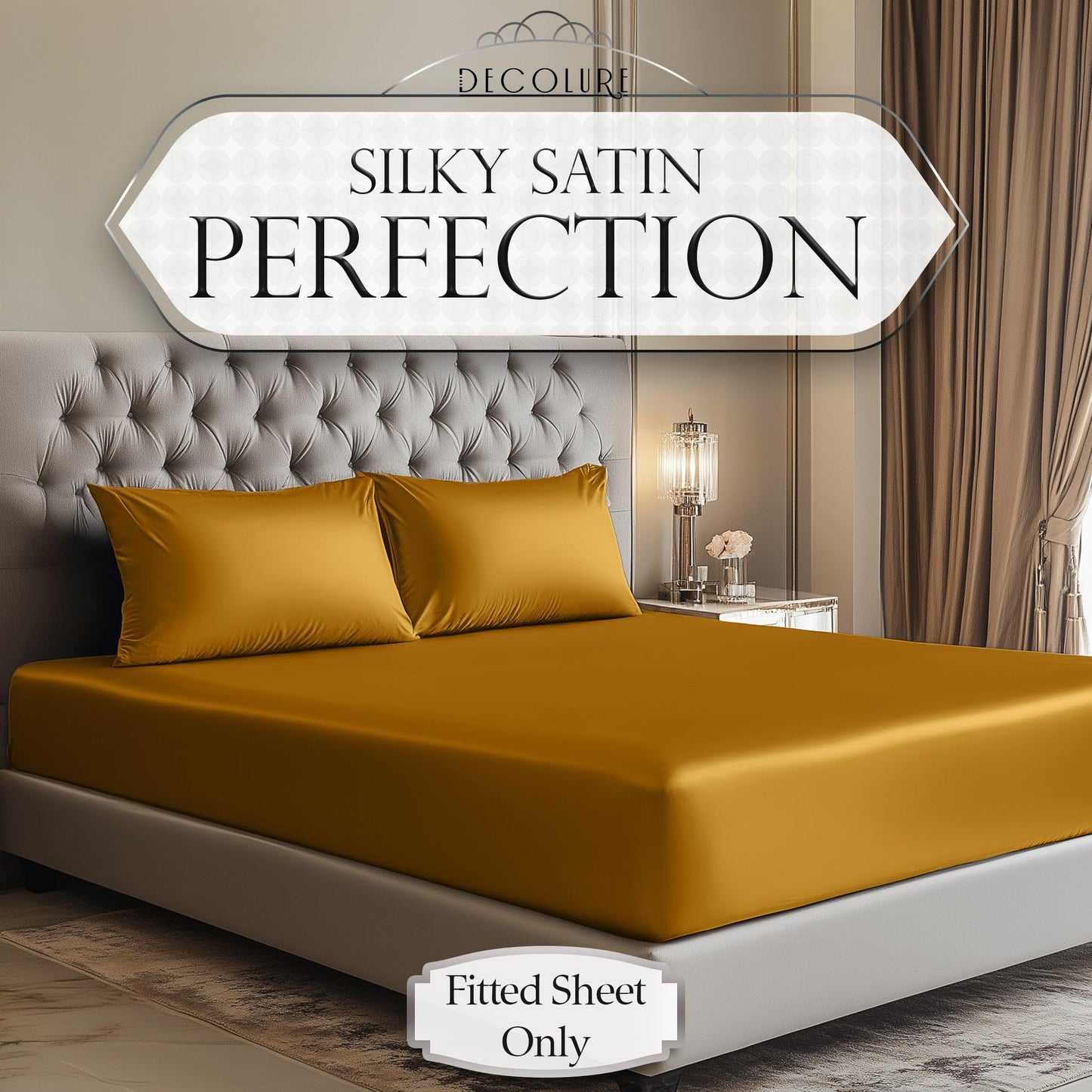 Satin Fitted Sheet - Gold