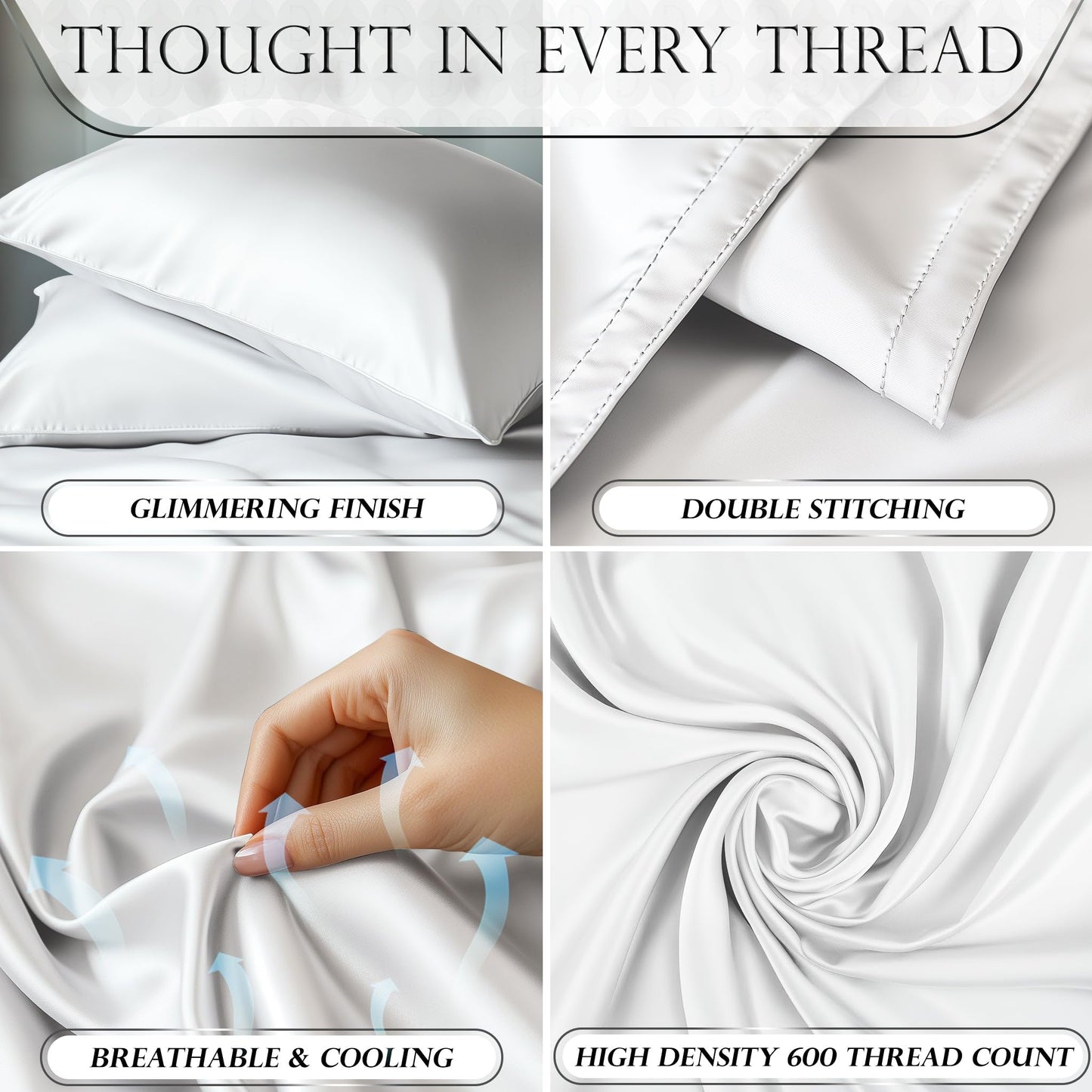 Satin Sheet Set - White