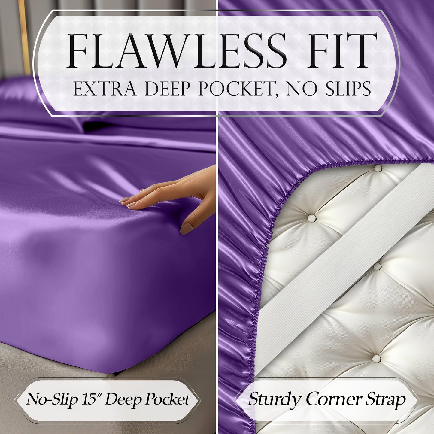 Satin Sheet Set - Purple