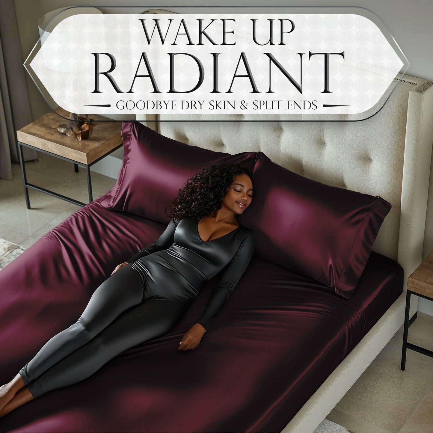 Satin Fitted Sheet - Rosewood