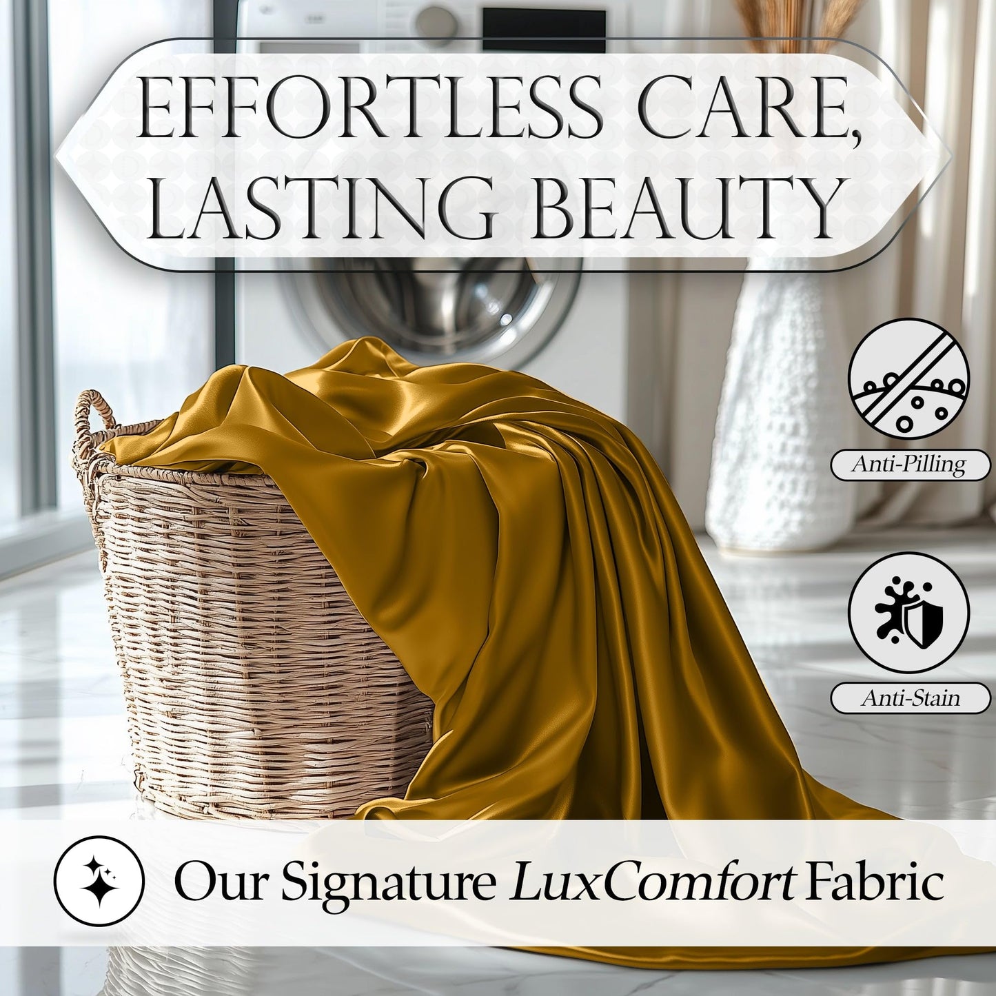 Satin Fitted Sheet - Gold