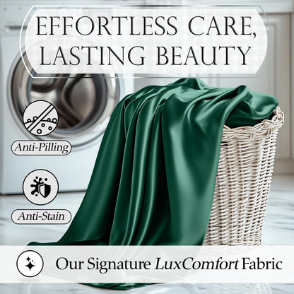 Satin Sheet Set - Dark Green