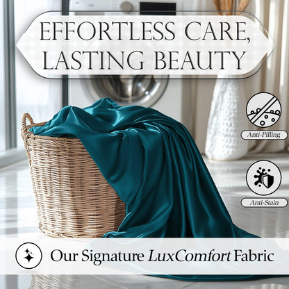 Satin Fitted Sheet - Sea Teal