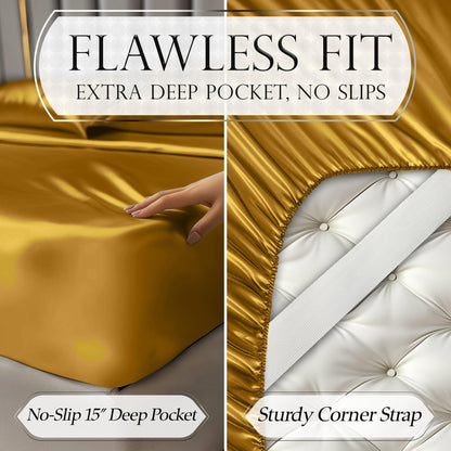 Satin Sheet Set - Gold