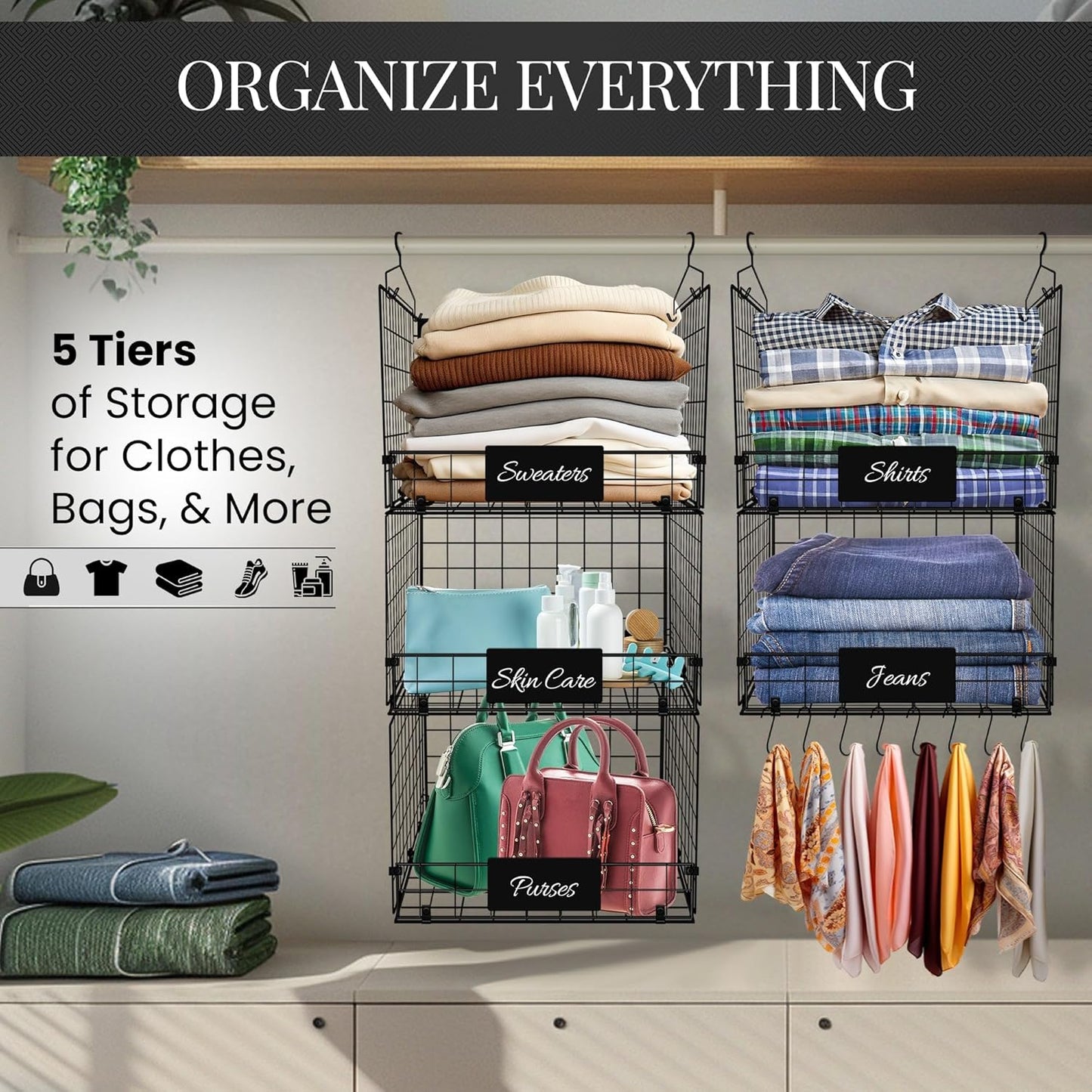 Hanging Closet Organizer - Adjustable