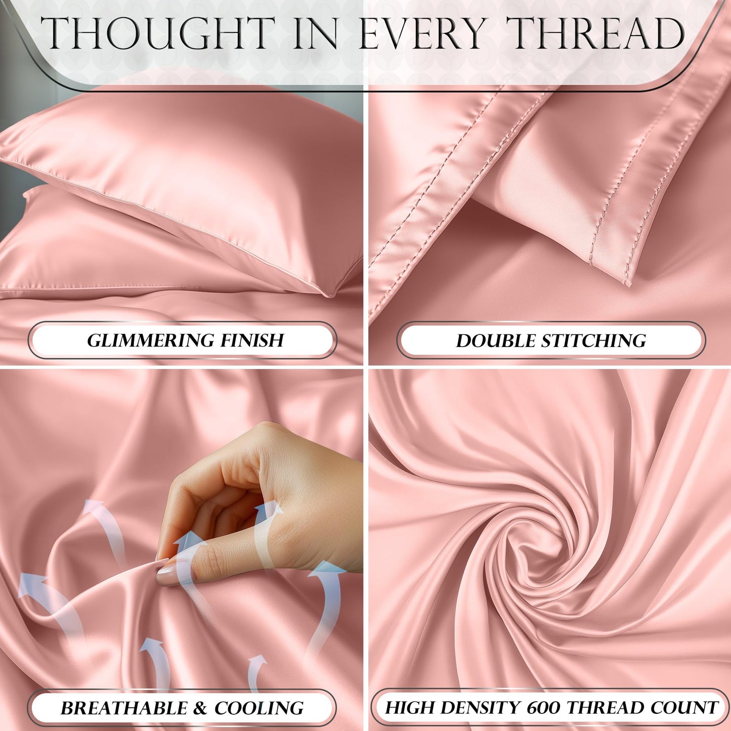 Satin Sheet Set - Blush Pink