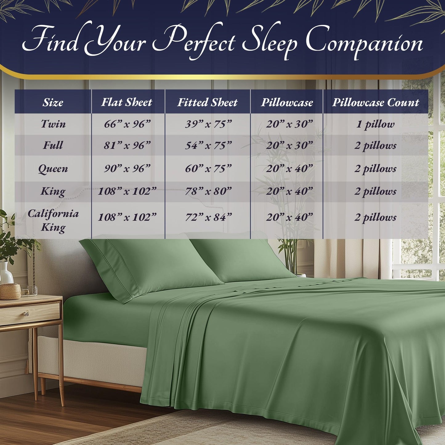 Bamboo Sheet Set - Sage Green