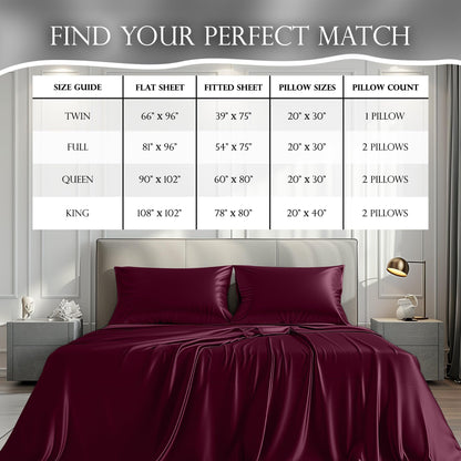 Satin Sheet Set - Rosewood