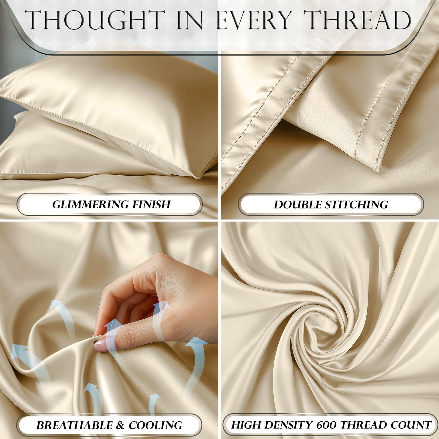 Satin Sheet Set - Ivory