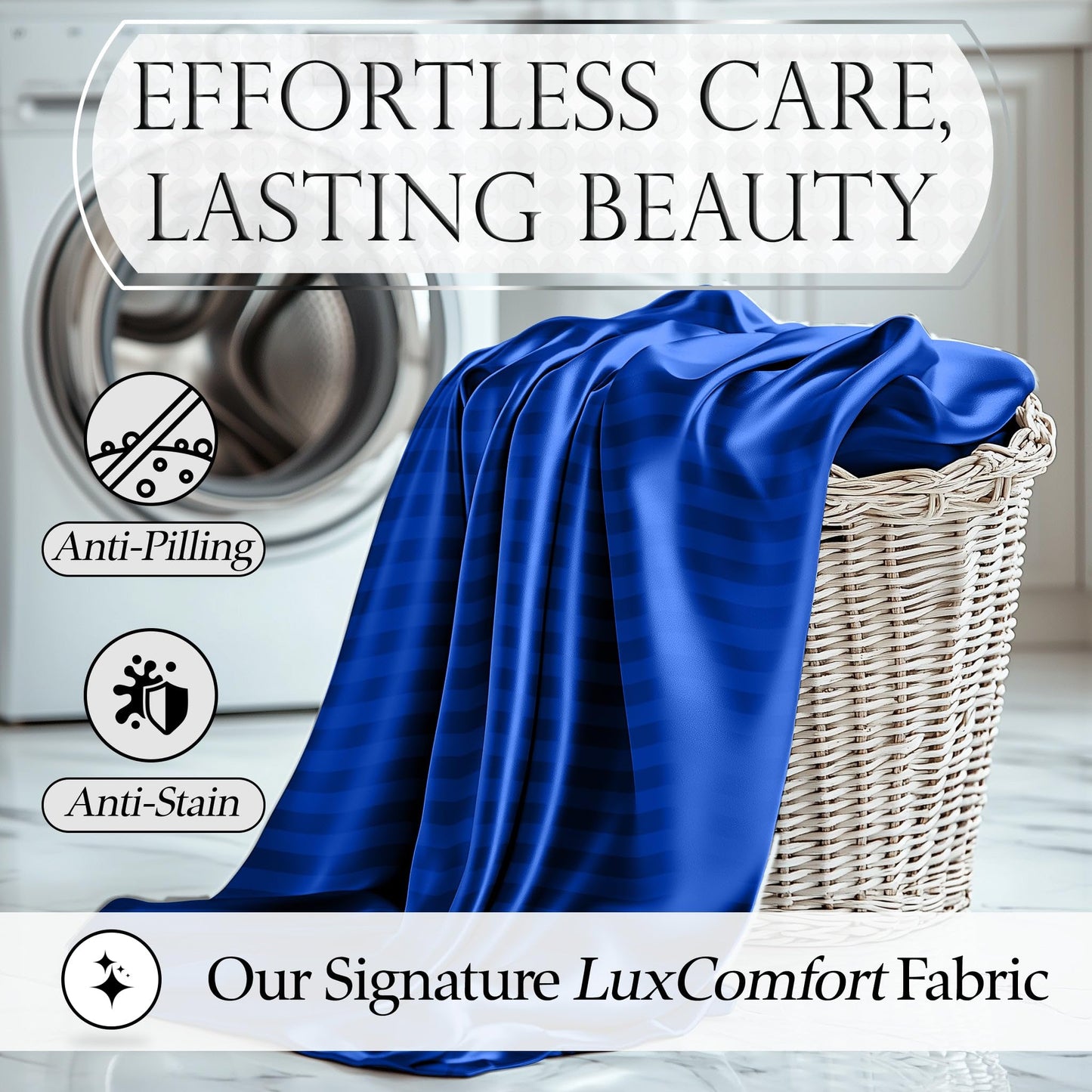 Satin Sheet Set - Striped Blue