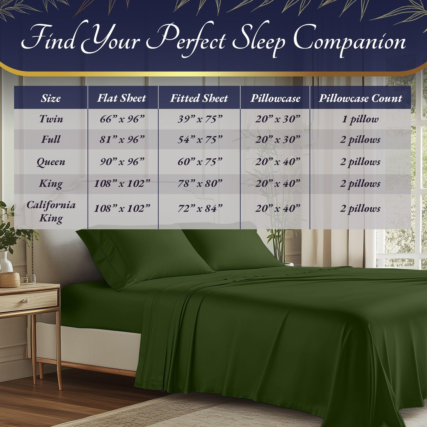 Bamboo Sheet Set - Olive