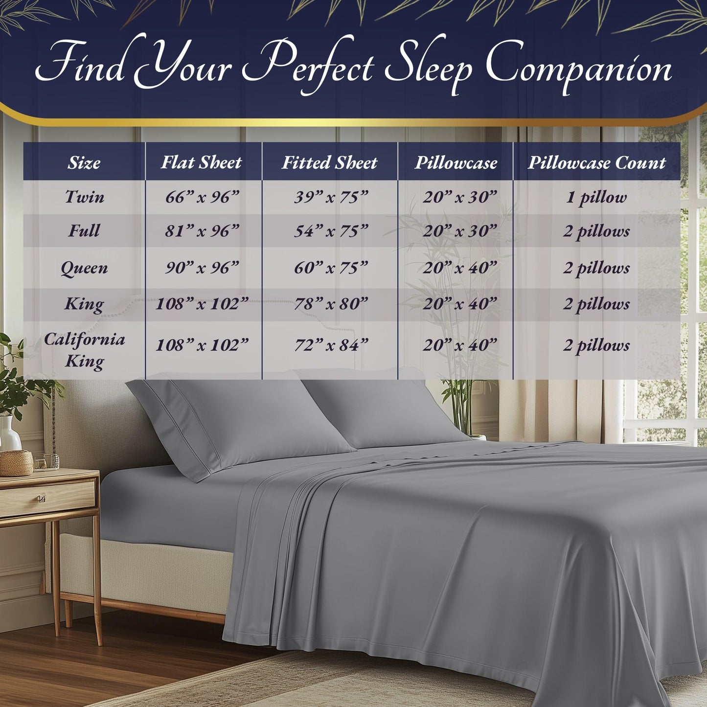 Bamboo Sheet Set - Midgrey