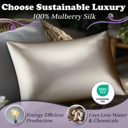 Silk Sleep Pillowcase - Champagne