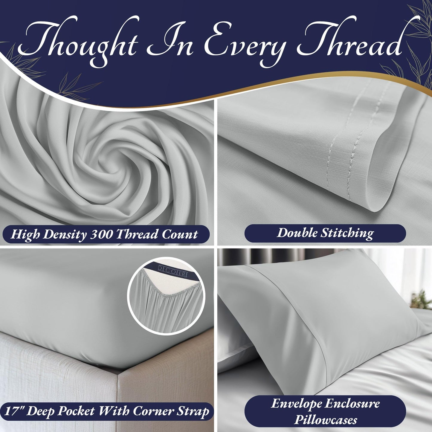 Bamboo Sheet Set - Light Grey