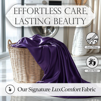 Satin Fitted Sheet - Purple