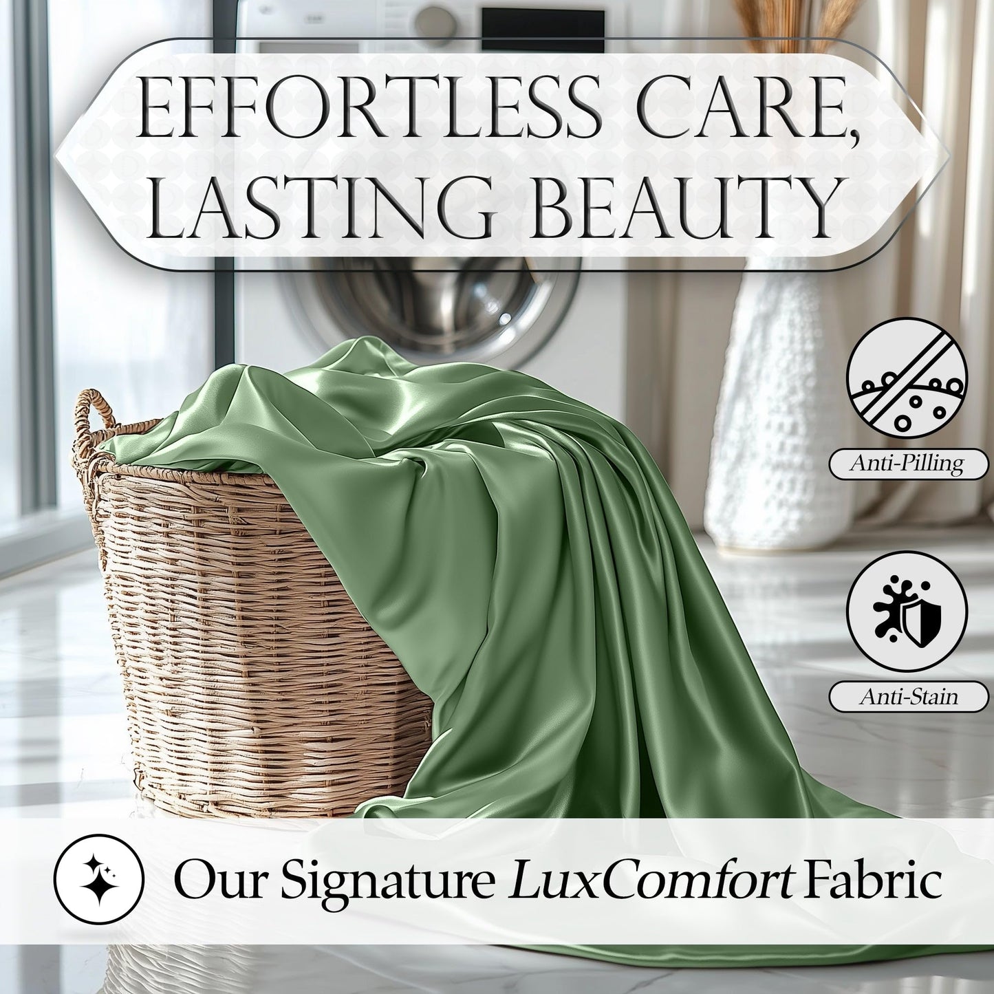 Satin Fitted Sheet - Sage Green