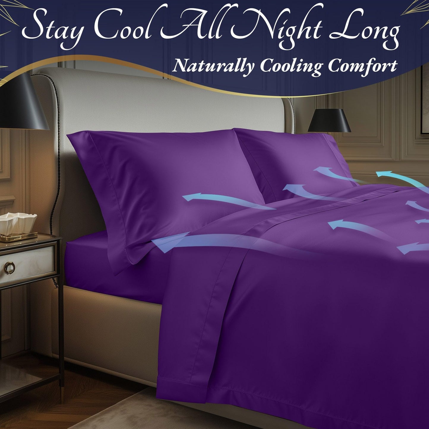 Bamboo Sheet Set - Purple