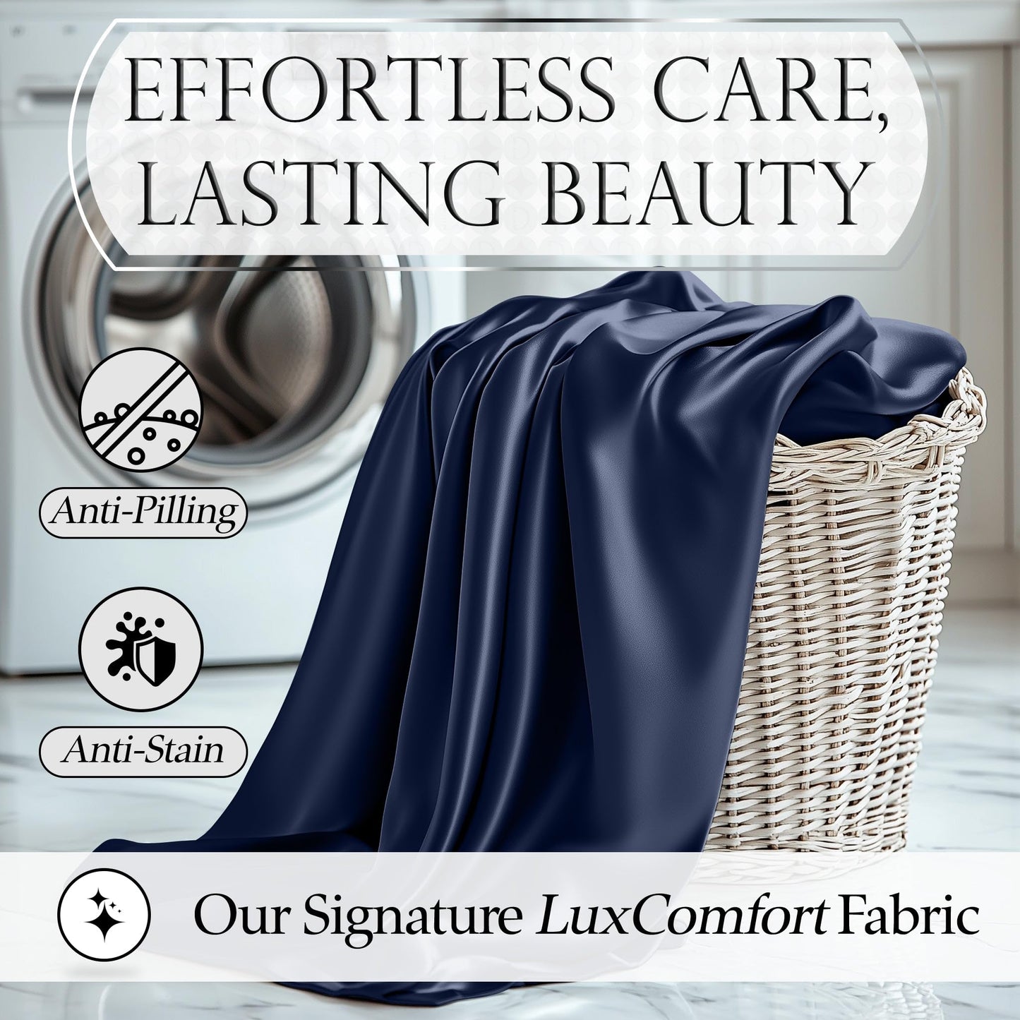 Satin Sheet Set - Navy Blue