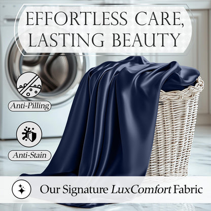 Satin Sheet Set - Navy Blue