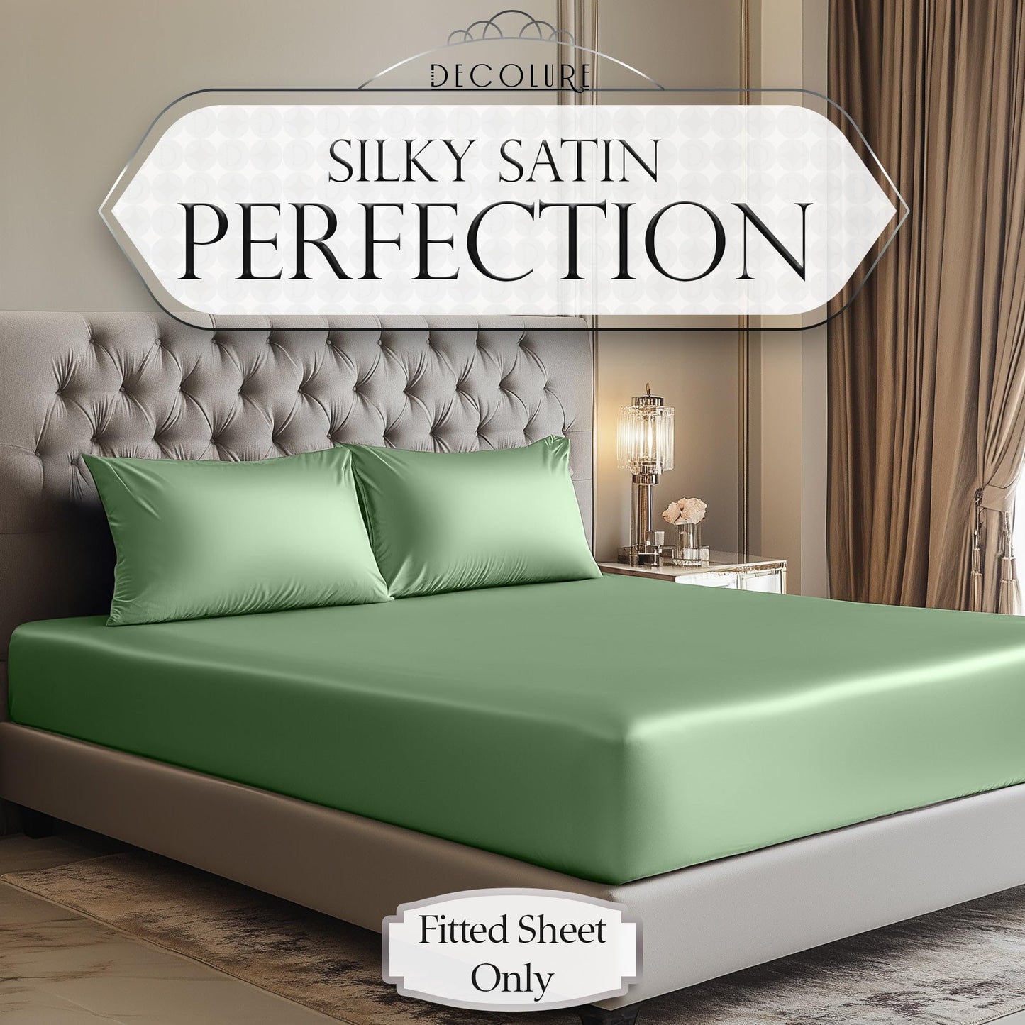 Satin Fitted Sheet - Sage Green