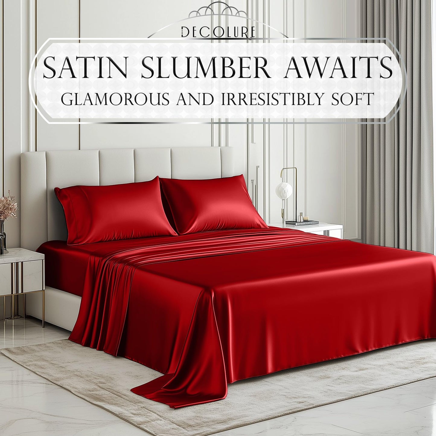 Satin Sheet Set - Red