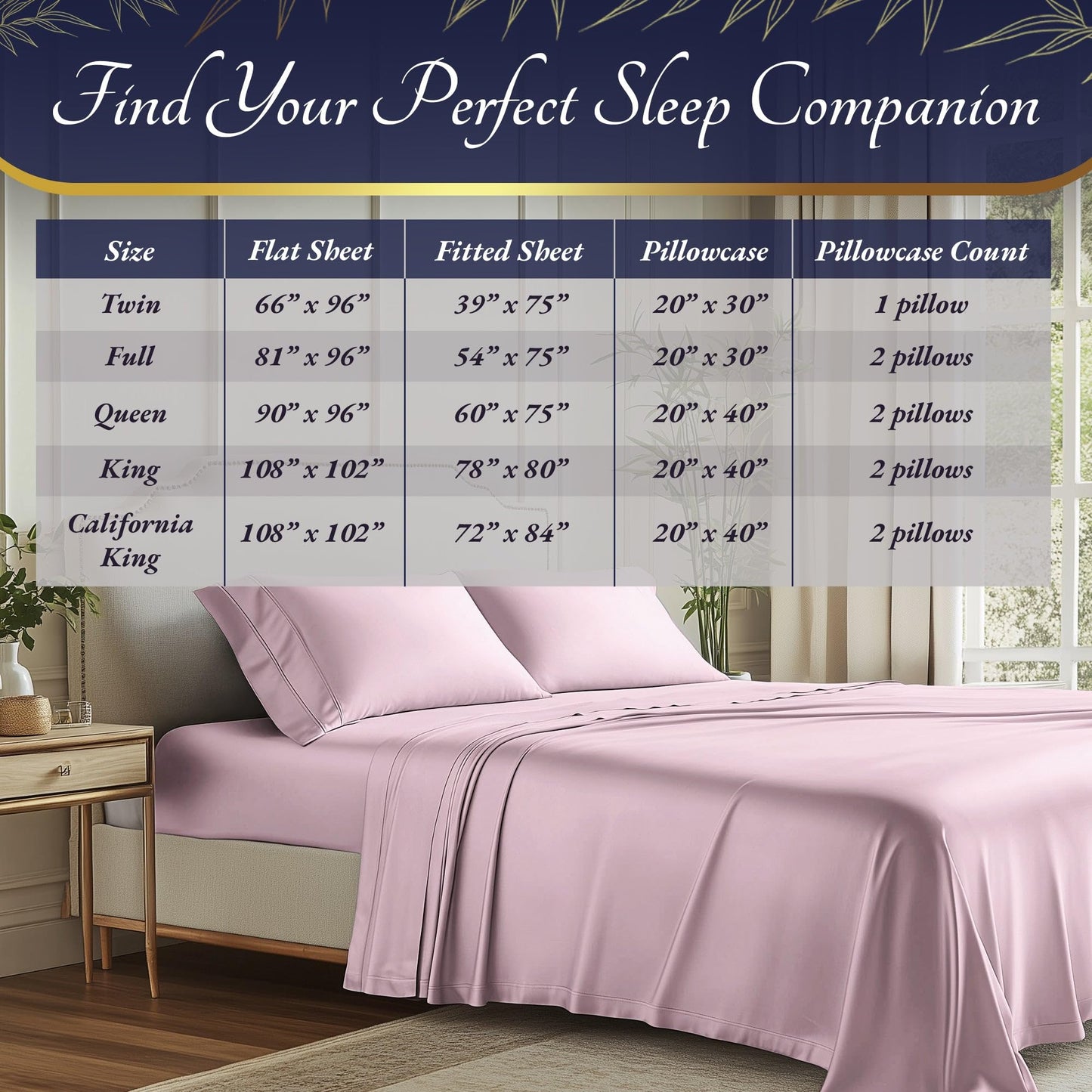 Bamboo Sheet Set - Light Pink