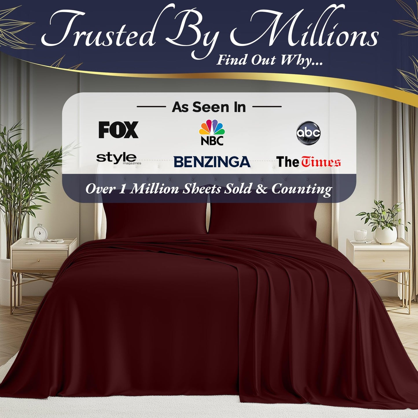 Bamboo Sheet Set - Burgundy
