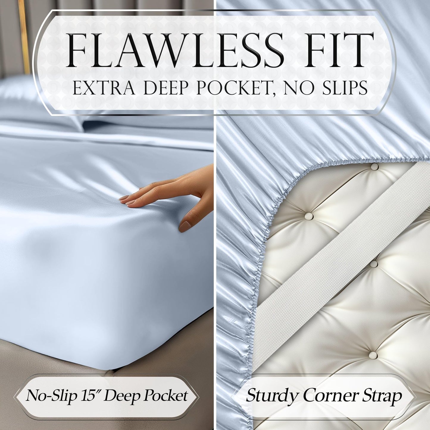 Satin Sheet Set - Baby Blue
