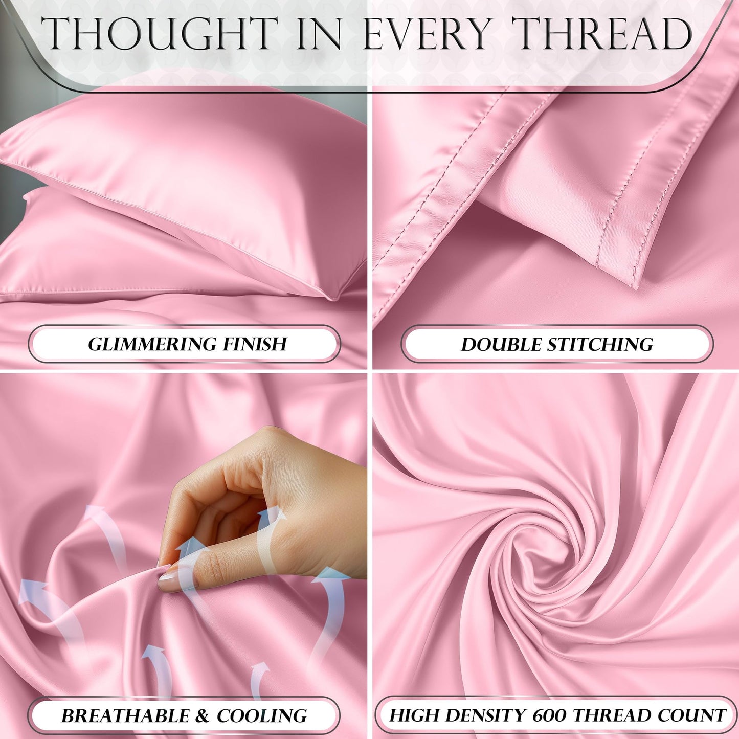 Satin Sheet Set - Pink