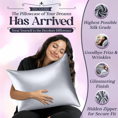 Silk Sleep Pillowcase - Silver Grey